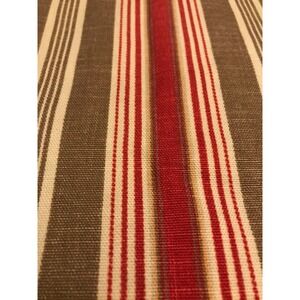 Waverly Heirloom Ticking Stripes Fabric Red Khaki Tan Farmhouse Cotton BTY